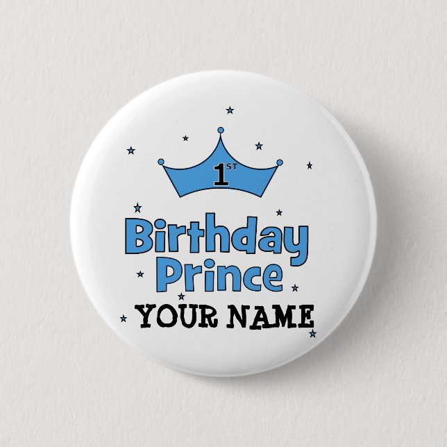 Badge Rond 5 Cm ęr Prince d'anniversaire (Devant)