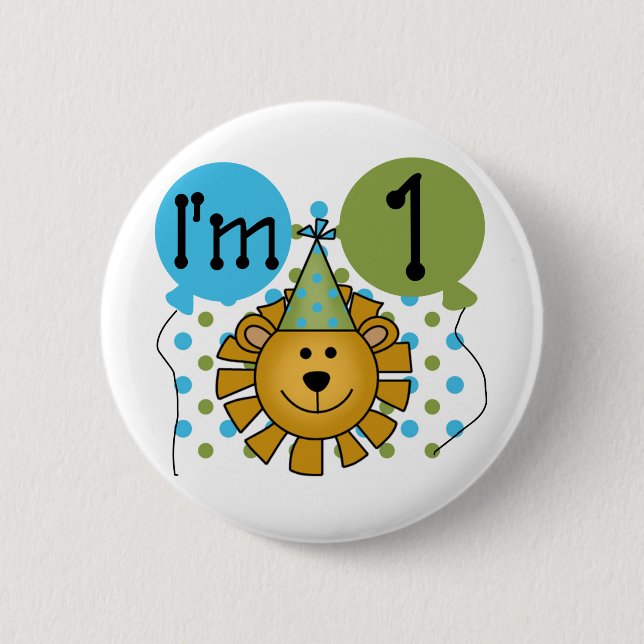 Badge Rond 5 Cm ęr T-shirts et cadeaux d'anniversaire de lion (Devant)