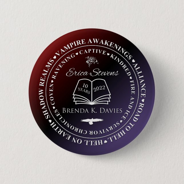 Badge Rond 5 Cm Erica Stevens Brenda K Davies 10 ans (Devant)