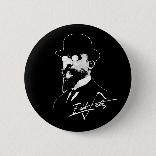 Badge Rond 5 Cm Erik Satie (Devant)