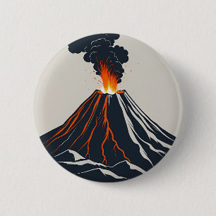 Badge Rond 5 Cm Éruption de l'illustration de l'art moderne du vol