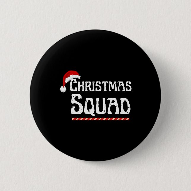 Badge Rond 5 Cm Escadron de Noël Père Noël Famille Correspondant P (Devant)