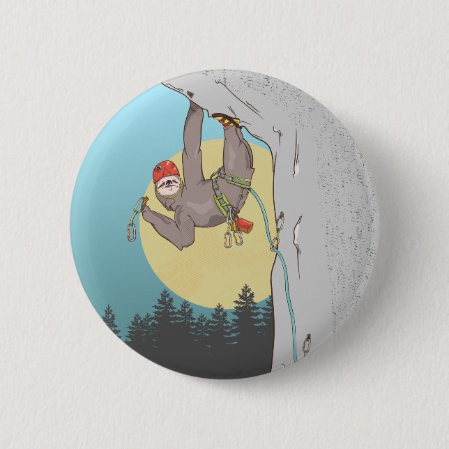 Badge Rond 5 Cm Escalade en roche paresse (Devant)
