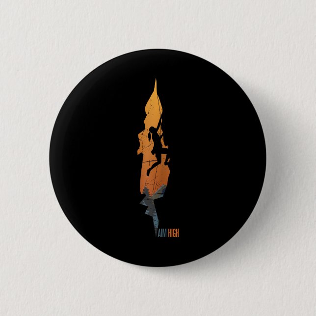 Badge Rond 5 Cm Escalade - Escalade de roche de haute volée Boulde (Devant)