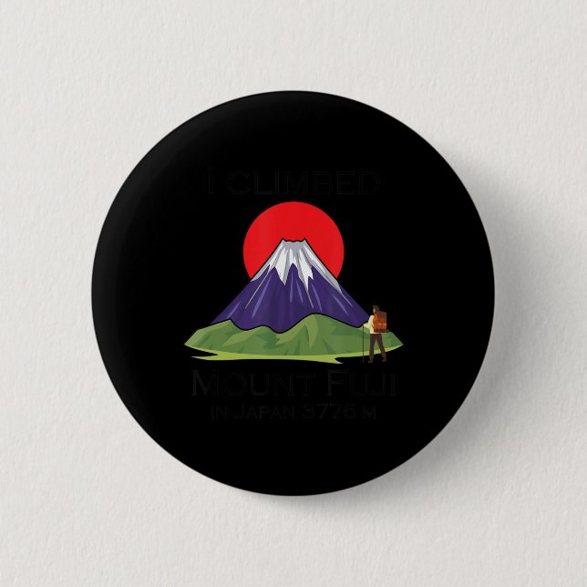 Badge Rond 5 Cm Escalade Mont Fuji (Devant)