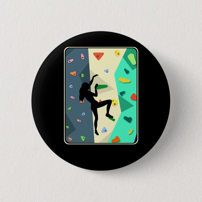 Badge Rond 5 Cm Escalade murale fille à l'intérieur bouldering fem (Devant)