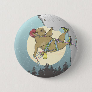 Badge Rond 5 Cm Escalade rocheuse Capybara