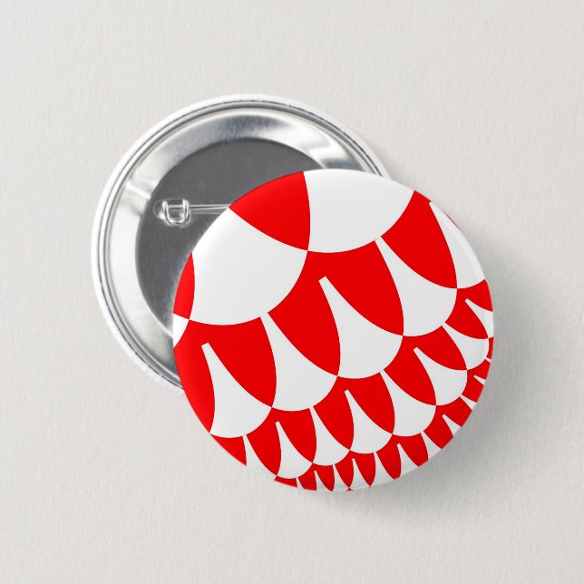 Badge Rond 5 Cm Escaliers rouges et blancs (Devant & derrière)