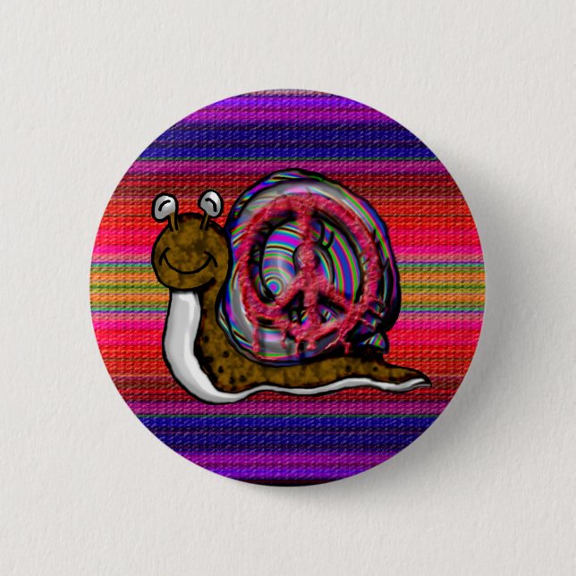 Badge Rond 5 Cm escargot de paix (Devant)