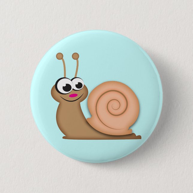 Badge Rond 5 Cm Escargot mignon de bande dessinée (Devant)