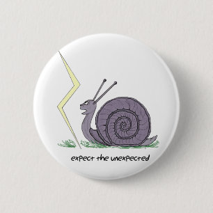 Badge Rond 5 Cm Escargot surpris