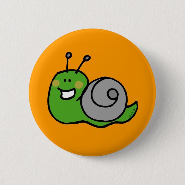 Badge Rond 5 Cm Escargot vert (Devant)