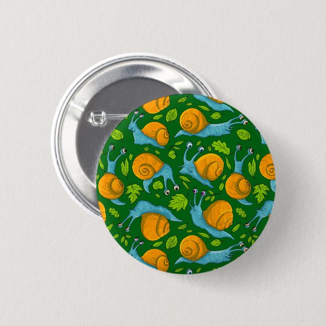 Badge Rond 5 Cm Escargots d'été (Devant & derrière)