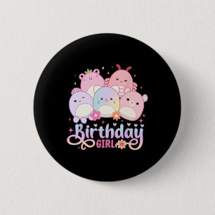 Badge Rond 5 Cm Escouade de cris de filles d'anniversaire Mallow G