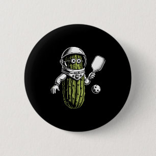 Badge Rond 5 Cm Espace astronaute cornichon jouant au pickleball c