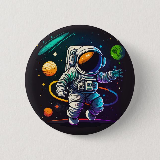 Badge Rond 5 Cm Espace extra-atmosphérique (Devant)