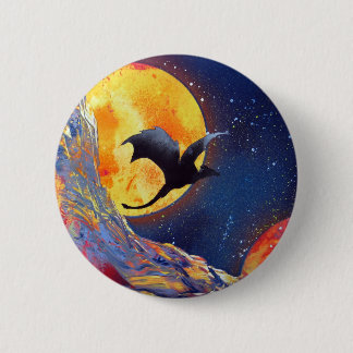 Badge Rond 5 Cm Espace extra-atmosphérique de dragon d'imaginaire