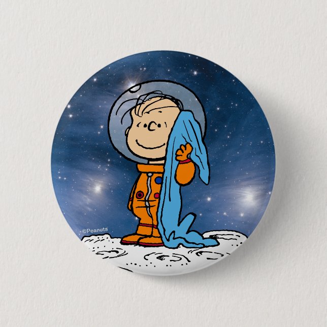 Badge Rond 5 Cm ESPACE | Linus Astronaut (Devant)