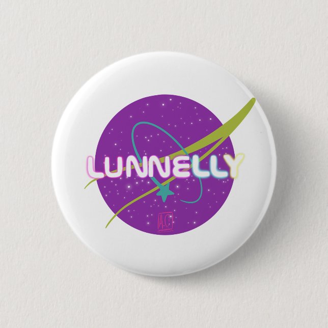 Badge Rond 5 Cm Espace lunaire - AC (Devant)