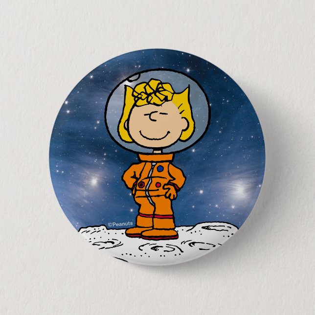 Badge Rond 5 Cm ESPACE | Sally Astronaut (Devant)