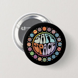 Badge Rond 5 Cm Espace sûr LGBTQ sympathisant Fierté Soutien Allié