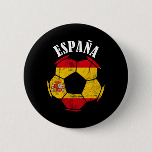 Badge Rond 5 Cm Espagne Drapeau Espagne Joueur de Football Fierté