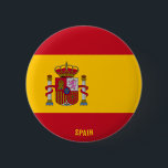 Badge Rond 5 Cm Espagne Drapeau patriotique<br><div class="desc">Espagne Drapeau Patriotique Bouton avec le drapeau d'Espagne imprimé sur le bouton. Nom du pays dans subtilement intégré dans la conception en bas. Le texte est entièrement personnalisable à l'aide de la fonction "Customiser !". Ce beau bouton d'Espagne est le cadeau élégant pour toute occasion. © 2021 PaysDuMonde</div>