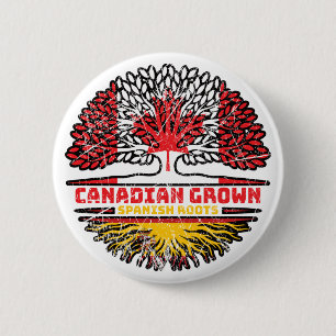 Badge Rond 5 Cm Espagne Espagnol Canada drapeau des racines de l'a