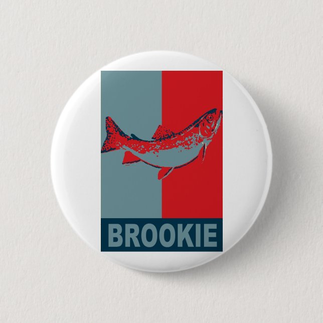 Badge Rond 5 Cm Espèces de poisson d'eau douce de BrookTrout (Devant)