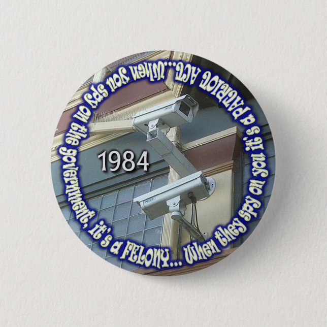 Badge Rond 5 Cm espion-sur-le-gouvernement (Devant)