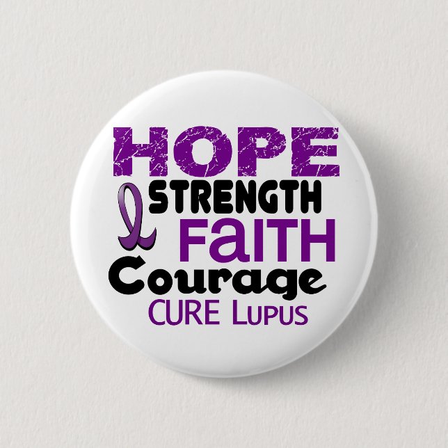 Badge Rond 5 Cm ESPOIR 3 de lupus (Devant)