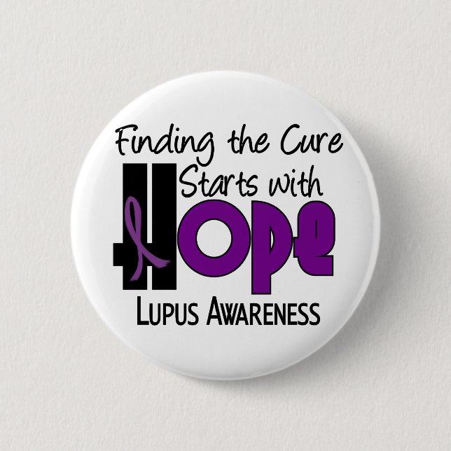 Badge Rond 5 Cm ESPOIR 4 de lupus (Devant)