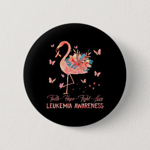 Badge Rond 5 Cm Espoir Amour Flamant Rose Sein Sensibilisation à l