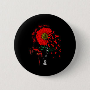 Badge Rond 5 Cm Espoir de guérison Tournesol Chat Noir Maladie Car