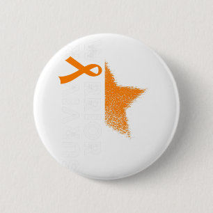Badge Rond 5 Cm Espoir de guerrier Ruban orange Leucémie Cancer du