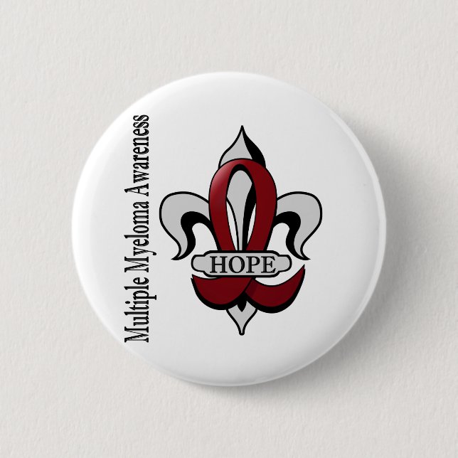 Badge Rond 5 Cm Espoir de myélome multiple de Fleur De Lis (Devant)