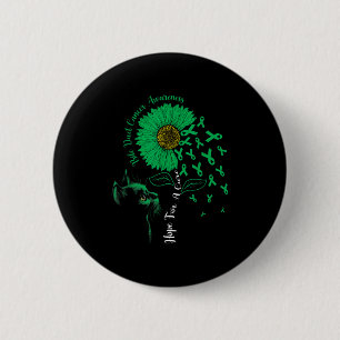 Badge Rond 5 Cm Espoir D'Une Cure Tournesol Noir Chat Bile Duct Ca