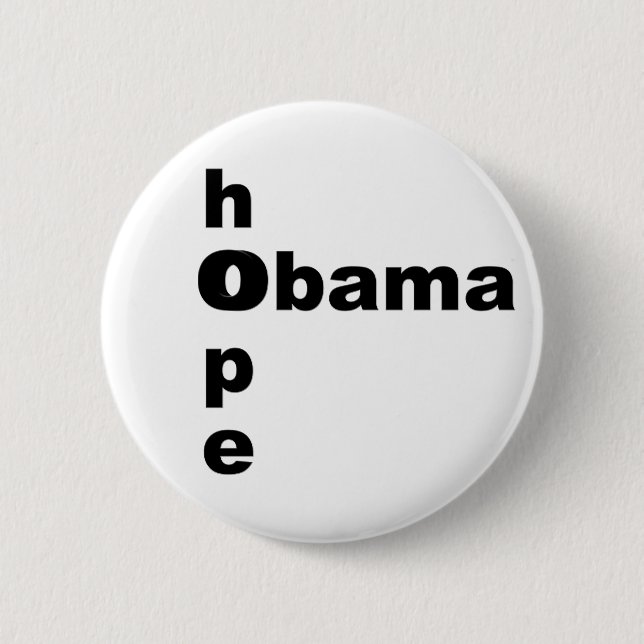 Badge Rond 5 Cm Espoir et Obama (Devant)