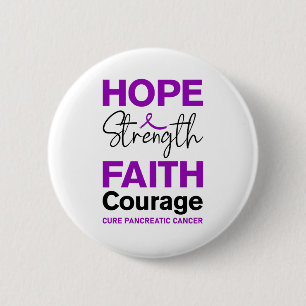 Badge Rond 5 Cm Espoir Force Foi Guérison Cancer Pancreatique Viol