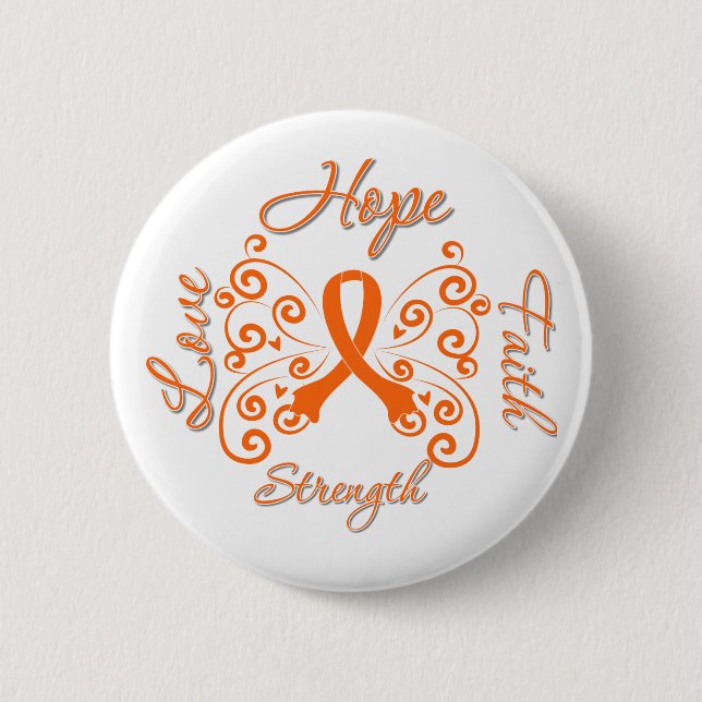 Badge Rond 5 Cm Espoir La Foi Aimer La Force Cancer Du Rein (Devant)