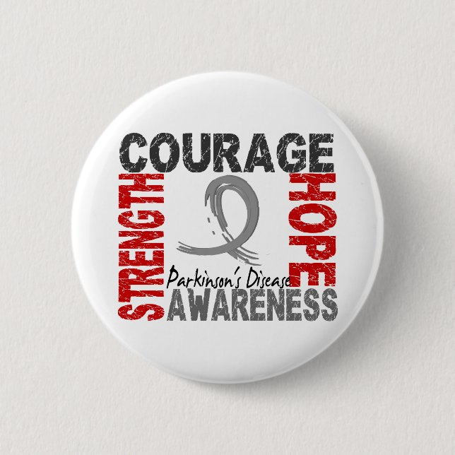 Badge Rond 5 Cm Espoir Parkinson de courage de force (Devant)