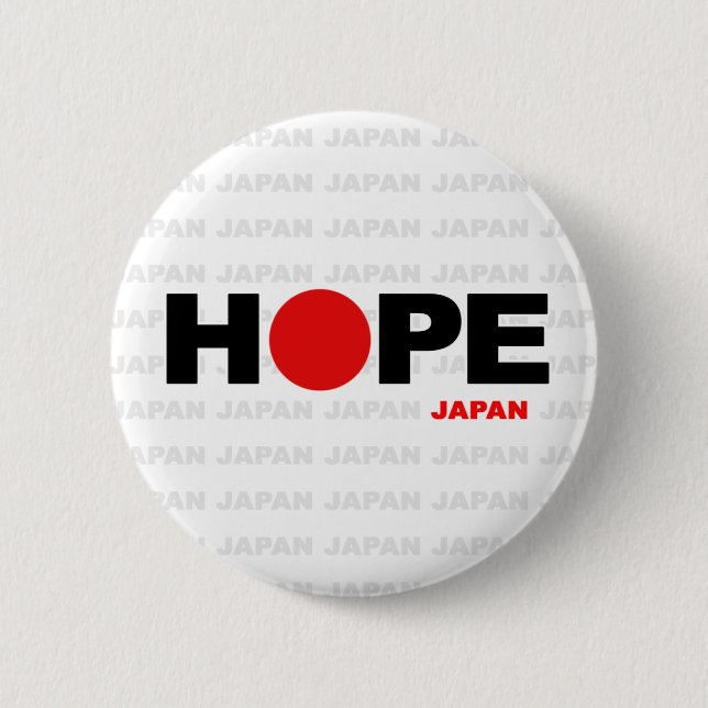 Badge Rond 5 Cm Espoir pour le Japon (Devant)