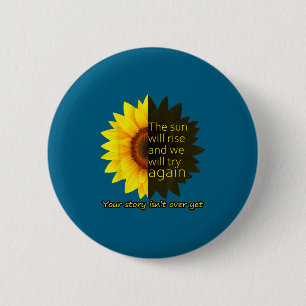 Badge Rond 5 Cm Espoir Tournesol