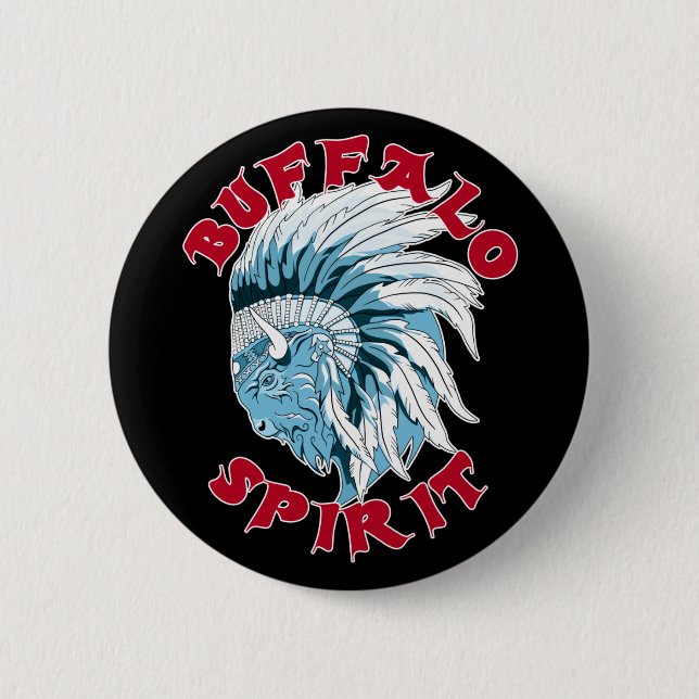 Badge Rond 5 Cm Esprit animal de Buffalo (Devant)
