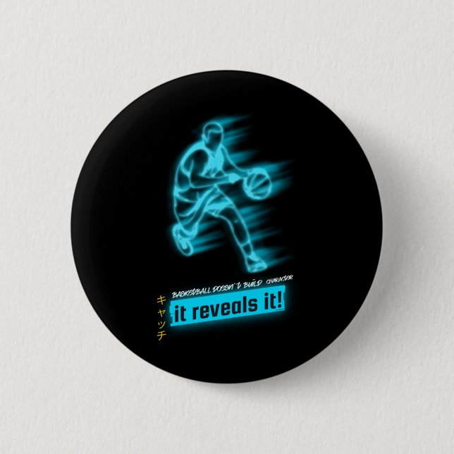 Badge Rond 5 Cm Esprit de basket-ball (Devant)
