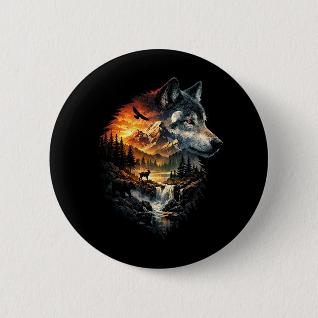Badge Rond 5 Cm Esprit de la nature sauvage (Devant)