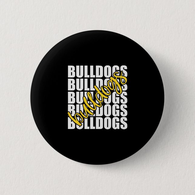 Badge Rond 5 Cm Esprit de l'équipe sportive de l'école jaune (Devant)
