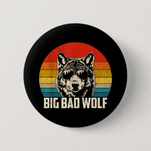 Badge Rond 5 Cm Esprit de loup grand et méchant loup meute de loup