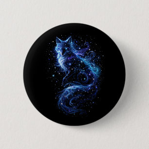 Badge Rond 5 Cm Esprit de renard céleste