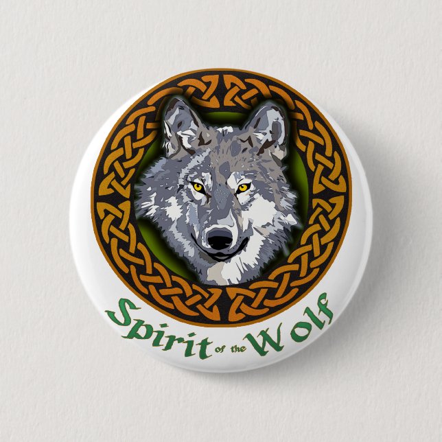 Badge Rond 5 Cm Esprit du loup (Devant)